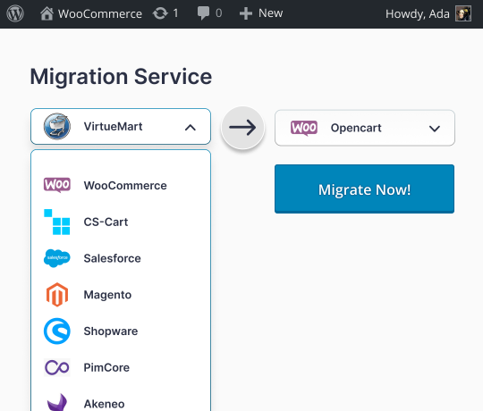 WooCoomerce Migration Services